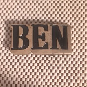 5 For $20 'BEN' Name Brass Belt Buckle - Black